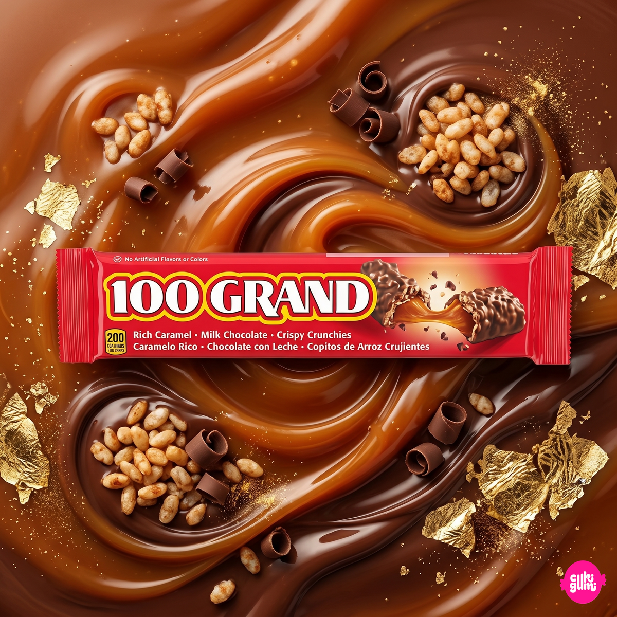 100 Grand 43 g – Knusprige Reismilchschokolade mit Karamell