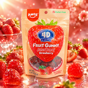 Amos 4D eperlével töltött eperízű gumicukor 65 g