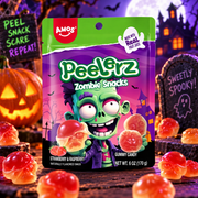 Amos Peelerz Zombie Snacks 170 g - Hámozható eper- és málnaízű zombi gumicukor 170 g