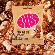 BUBS Skalle Cool Cola 155 g – Savanyú kólaízű vegán gumicukor – lejárat: 2028.01.31.