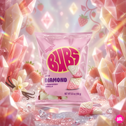 BUBS Sour Diamond Strawberry Vanilla 156 g – Saure Erdbeer-Vanille Diamant Gummibonbons (Vegan)