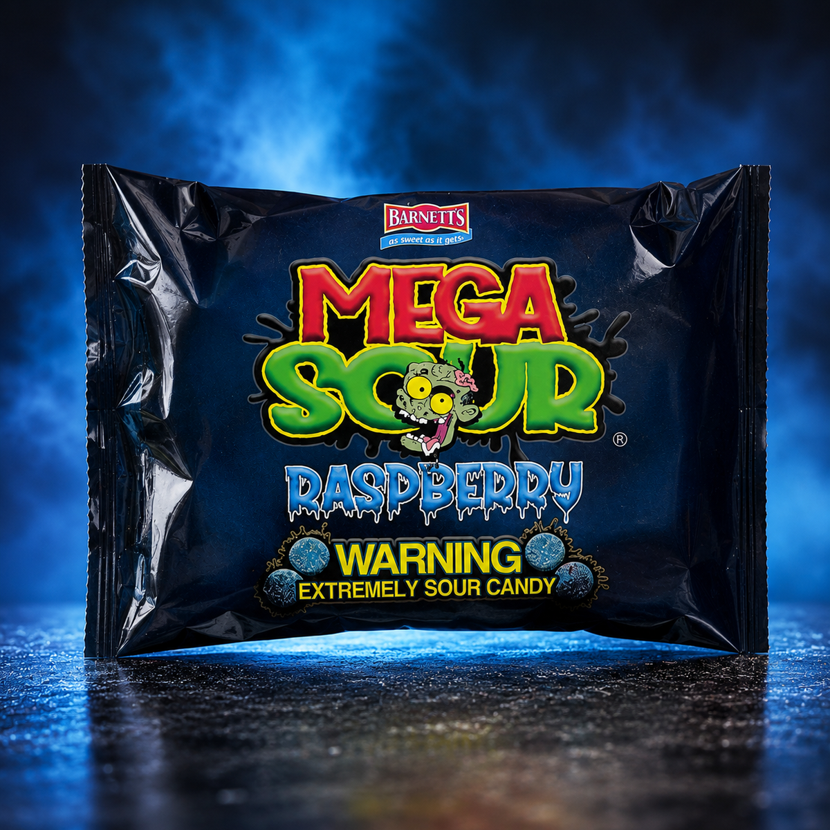 Barnetts Mega Sour Raspberry 104 g – Extrem saure Himbeer-Hartkaramellen