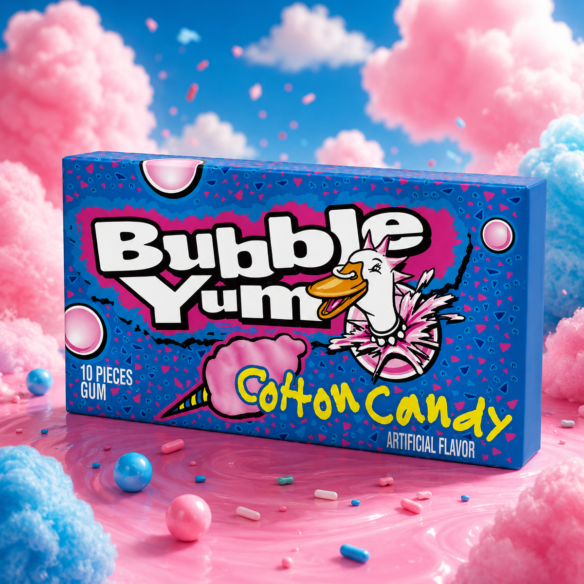 Bubble Yum Cotton Candy 80g – Amerikanischer Kaugummi mit Zuckerwattengeschmack