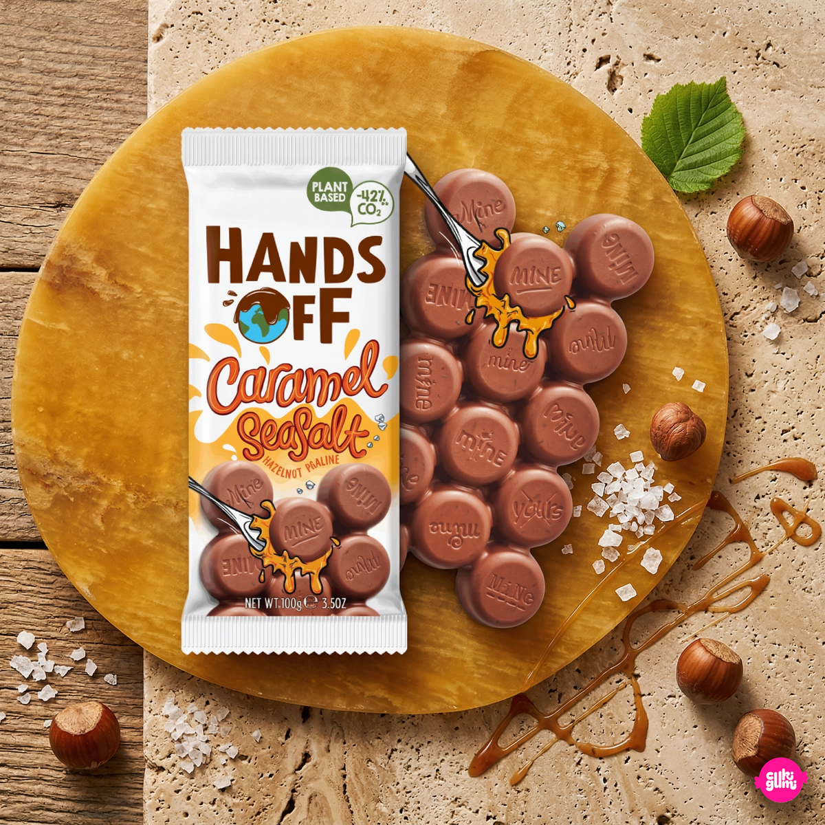 Hands Off Caramel Sea Salt 100 g – Sahnige Schokolade mit Salzkaramell