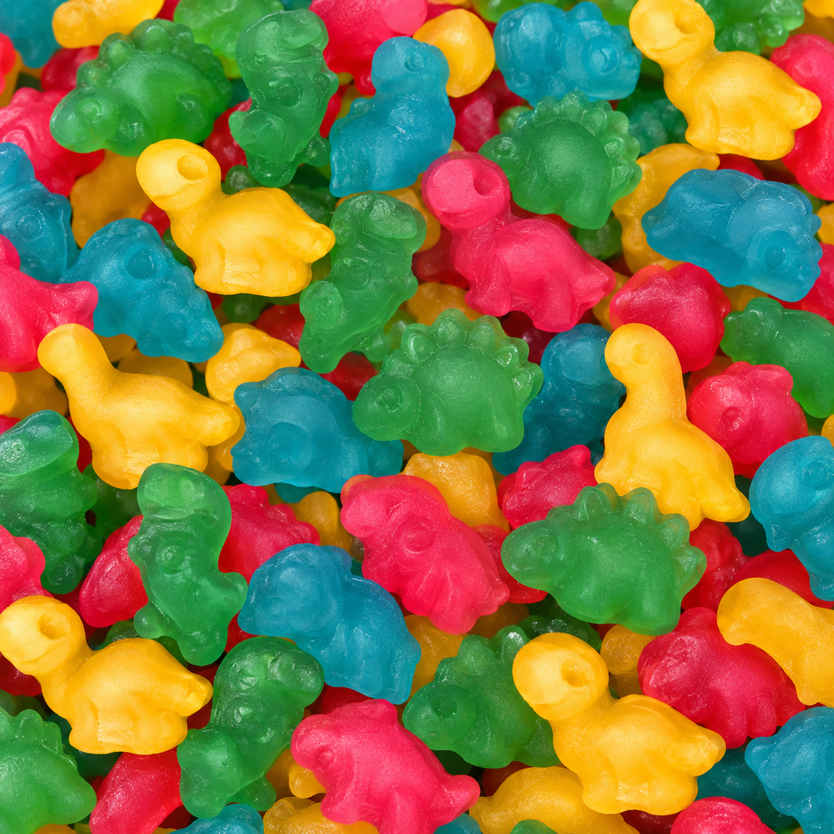 Lutti Funny Dino 100 g - Frucht- und colageschmack-Fruchtgummi in Dinosaurierform