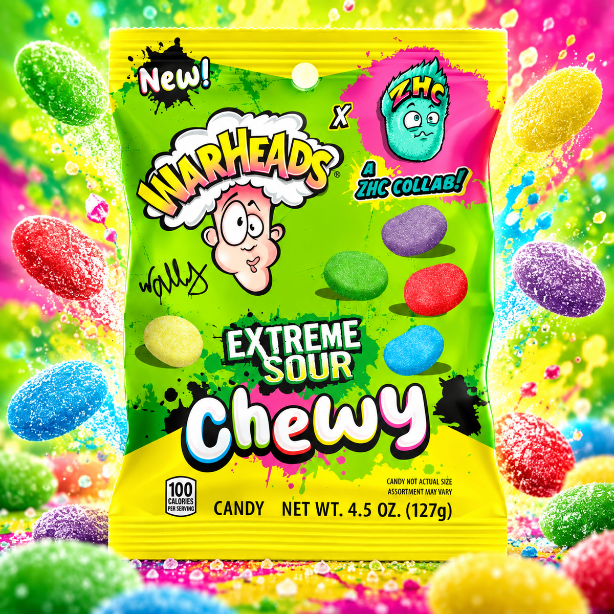 Warheads Extreme Sour Chewy Candy (ZHC Collab) 127 g - Extrem saure Kaubonbons