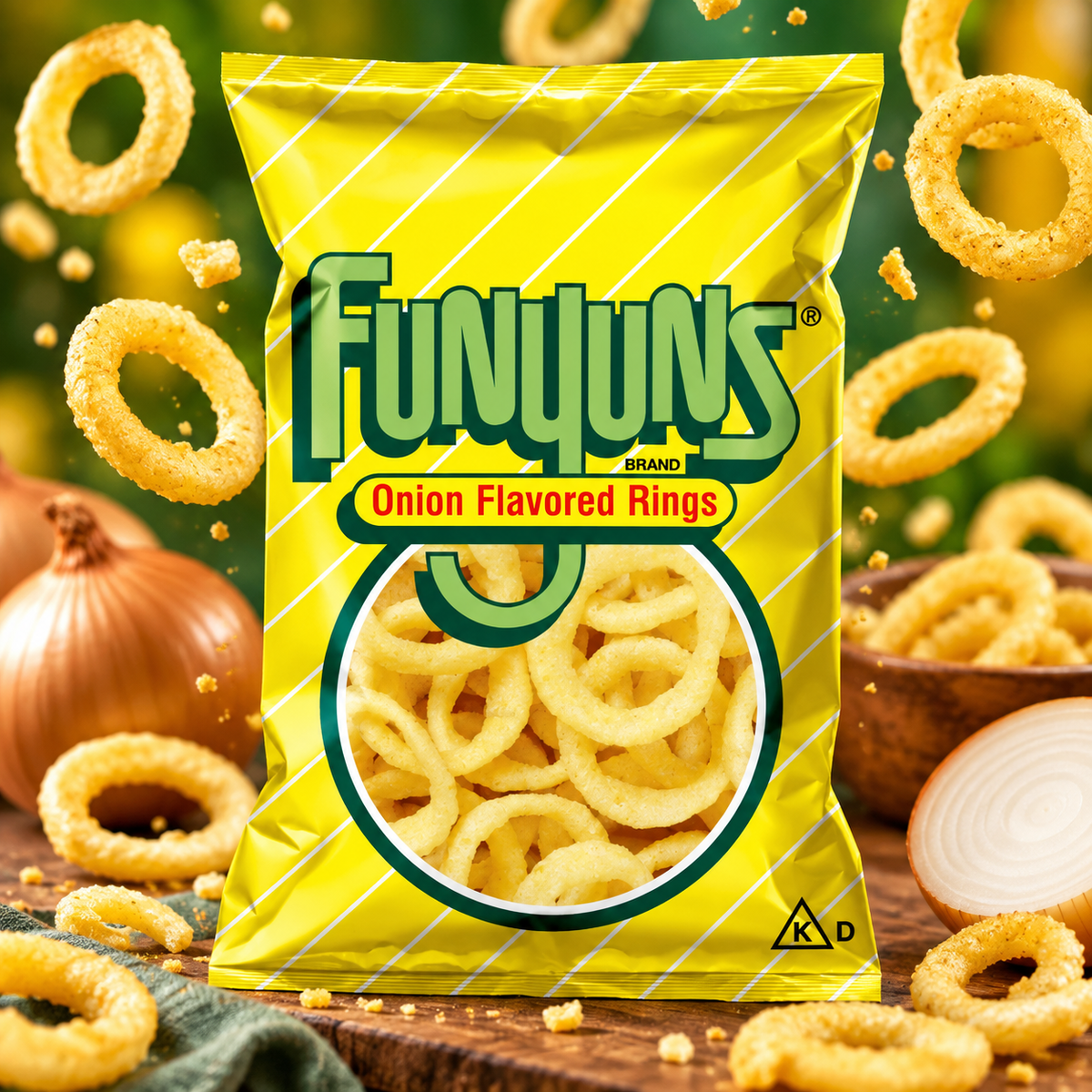 Funyuns Onion Flavored Rings 163 g - Zwiebelgeschmack Mais-Knusperringe