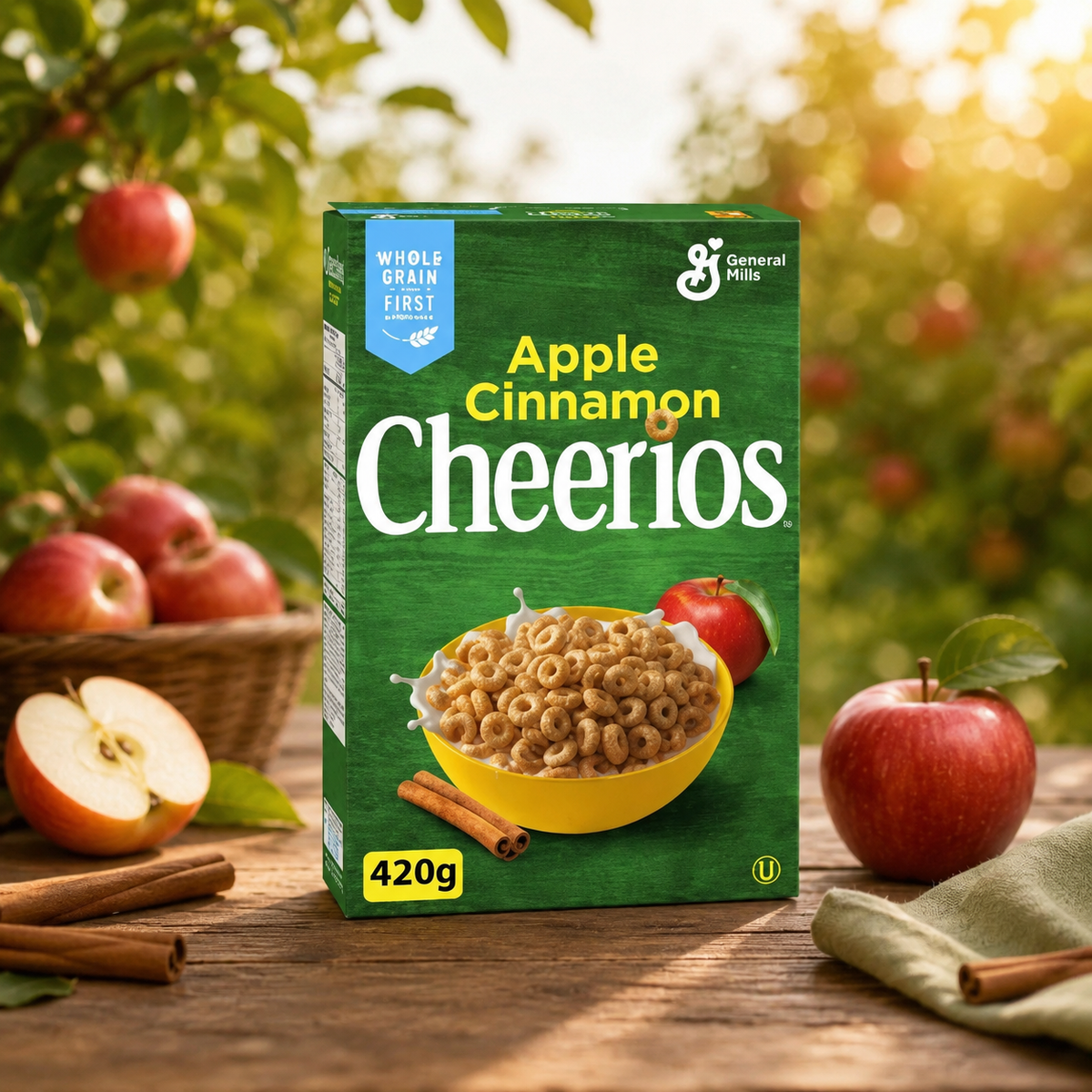 Cheerios Apple Cinnamon 420 g – Apfel-Zimt Vollkorn Frühstückscerealien