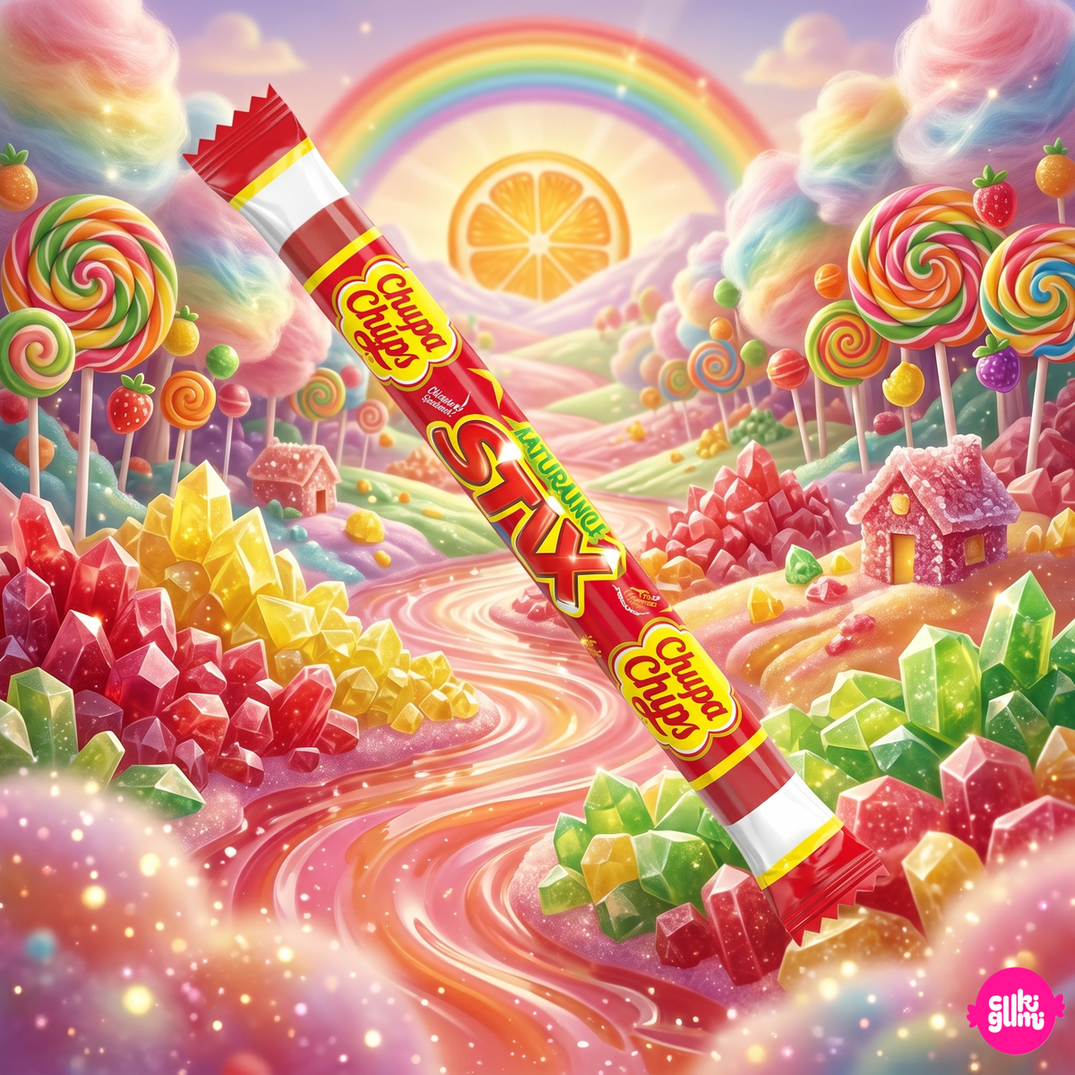 Chupa Chups Stix Cherry 10g - Cherry Flavoured Chewy Filled Candy