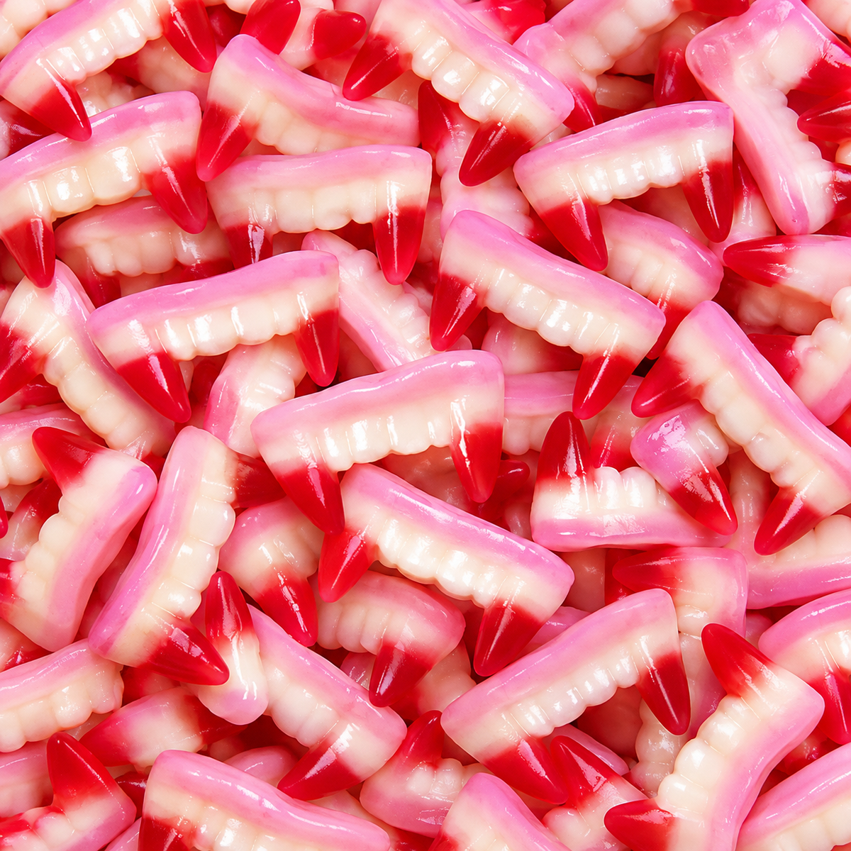 Vidal Dracula Teeth – Erdbeer- und himbeergeschmackte Vampirzähne Fruchtgummi 100 g