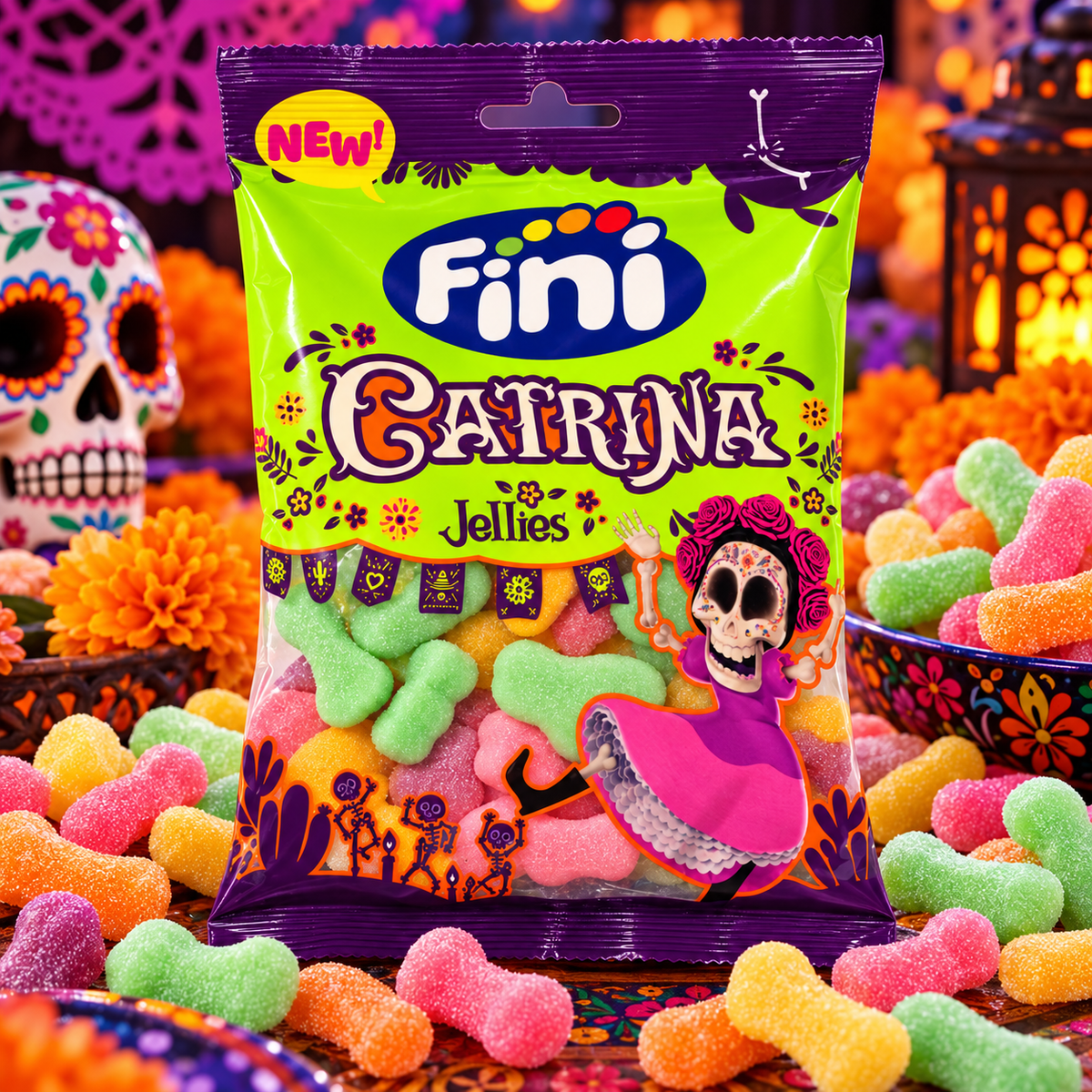Fini Catrina – Halloween-Fruchtgummi in Totenkopfform 90 g