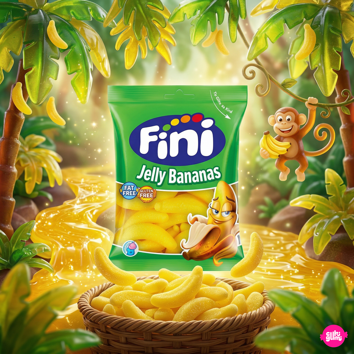 Fini Halal Jelly Bananas 75 g – Gummibonbons mit Bananengeschmack
