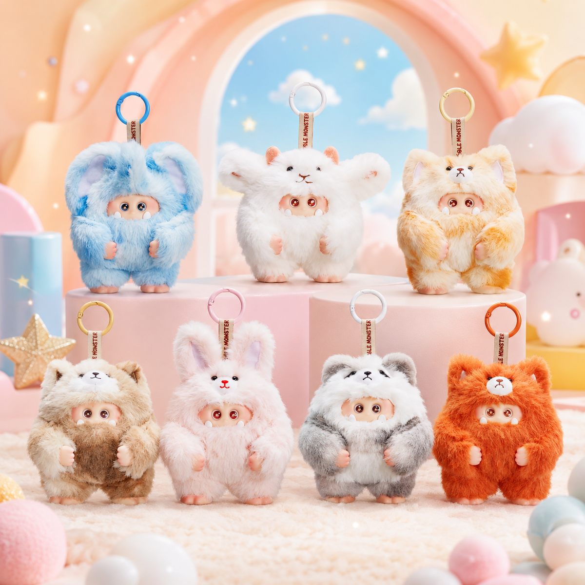 OHKU GIGGLE MONSTER Furry Forest Series Vinyl Plüsch Blind Box – Überraschungs-Plüschfigur