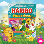 Haribo Buzzy Bees – Fruit-flavored gummy candy with vanilla foam layer 140 g