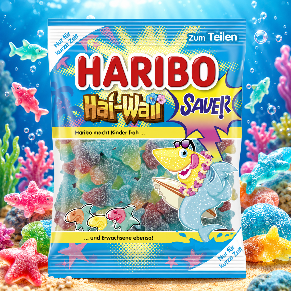 Haribo Hai-Waii Sauer 175g – Saure tropische Haigummibonbons