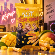 K-Pop Rolls Mango – Crispy wafer rolls filled with mango cream 120 g