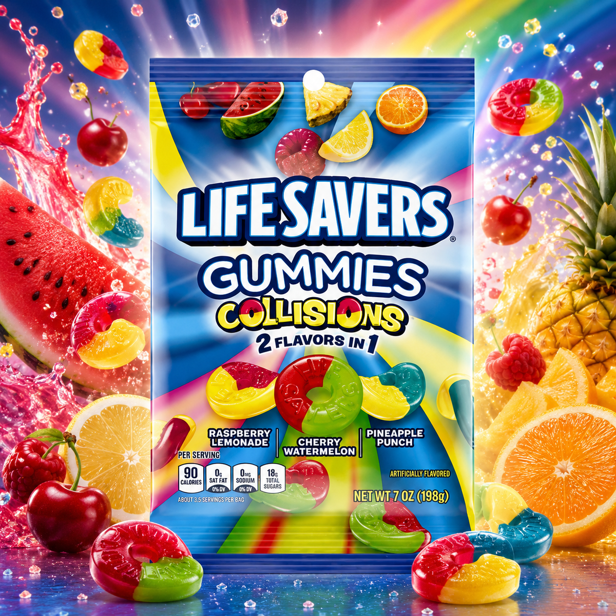 Lifesavers Gummies Collisions 198g – Gummibonbons mit spezieller Fruchtgeschmackskombination
