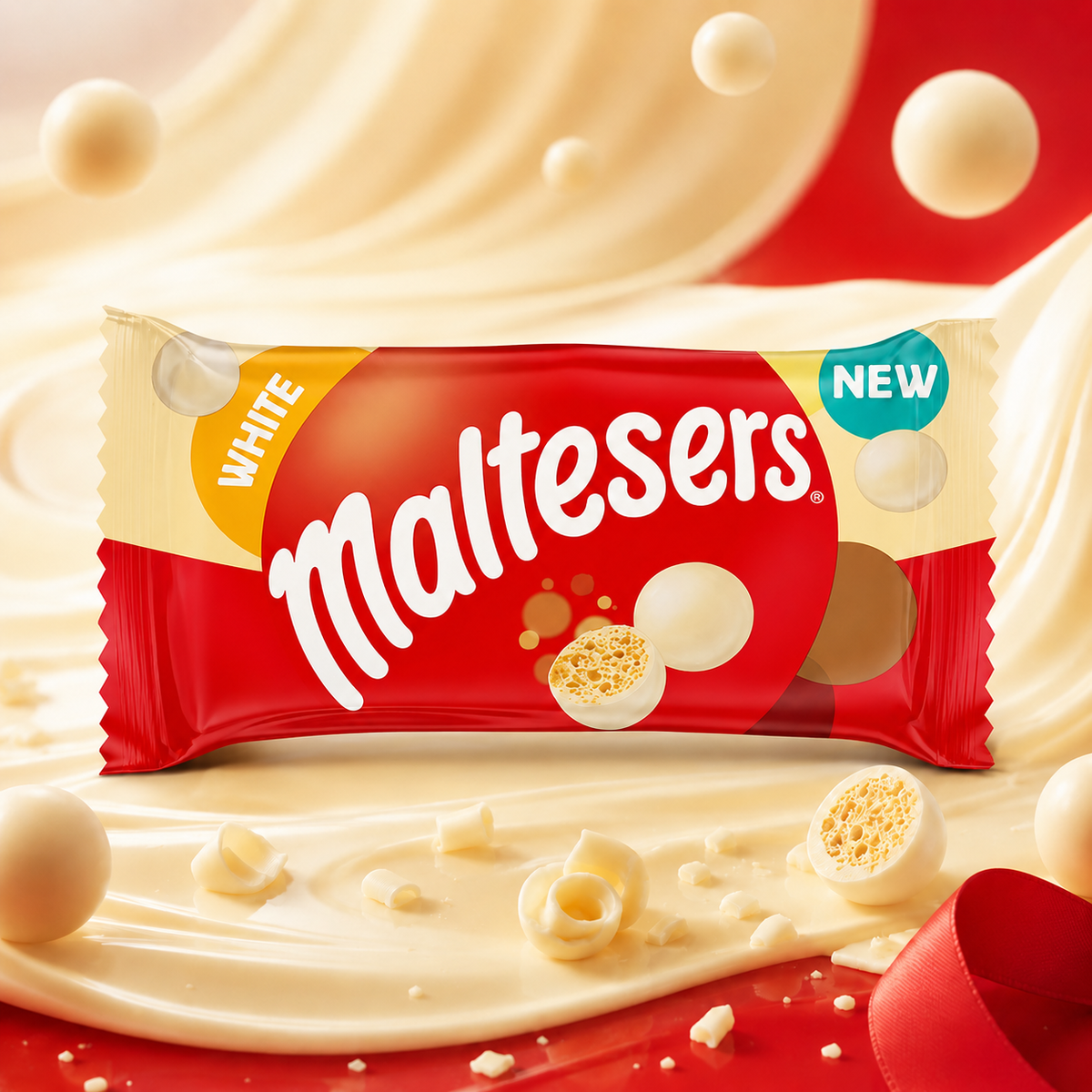 Maltesers White 30g – Kugeln aus weißer Schokolade mit Honigwabenstückchen