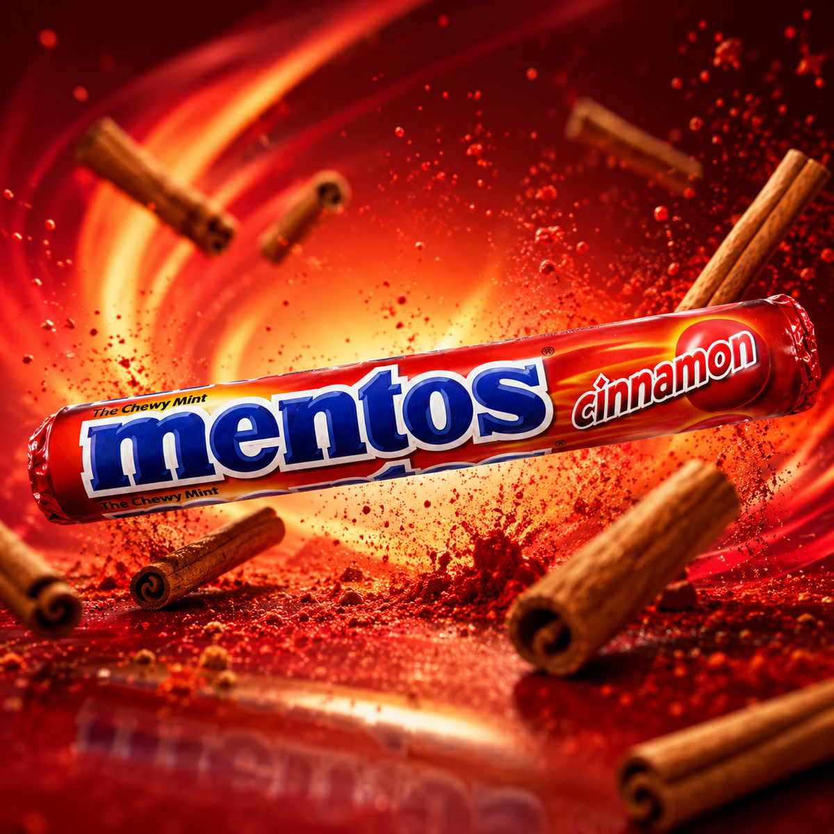 Mentos Cinnamon 38g – Chewy Dragees with Cinnamon Flavour