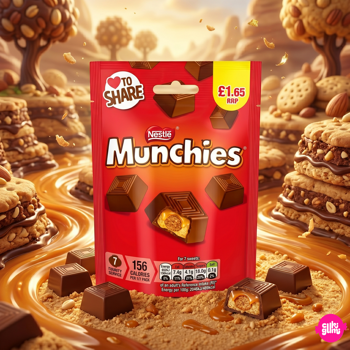 Munchies 81g – Caramel Biscuit Milk Chocolate Bites