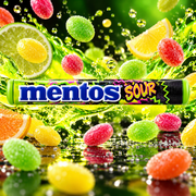 Mentos Sour Tones – Strawberry, apple and orange flavored sour chewy candy 37.5 g