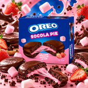 Oreo Socola Pie Strawberry – Eperízű marshmallow töltelékes csokoládés sütemény 336 g