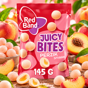 Red Band Juicy Bites Peach 145 g – Őszibarack ízű töltött rágós cukorka