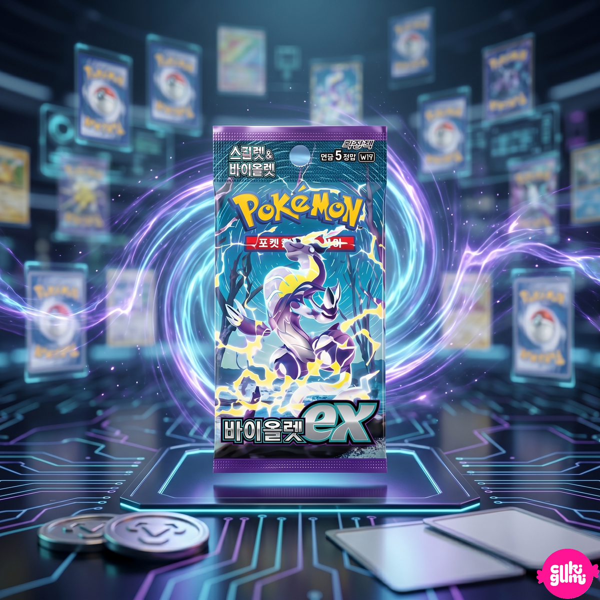 Pokémon Korean Violet ex Booster Pack – 5 Karten Koreanisches Pokémon Pack