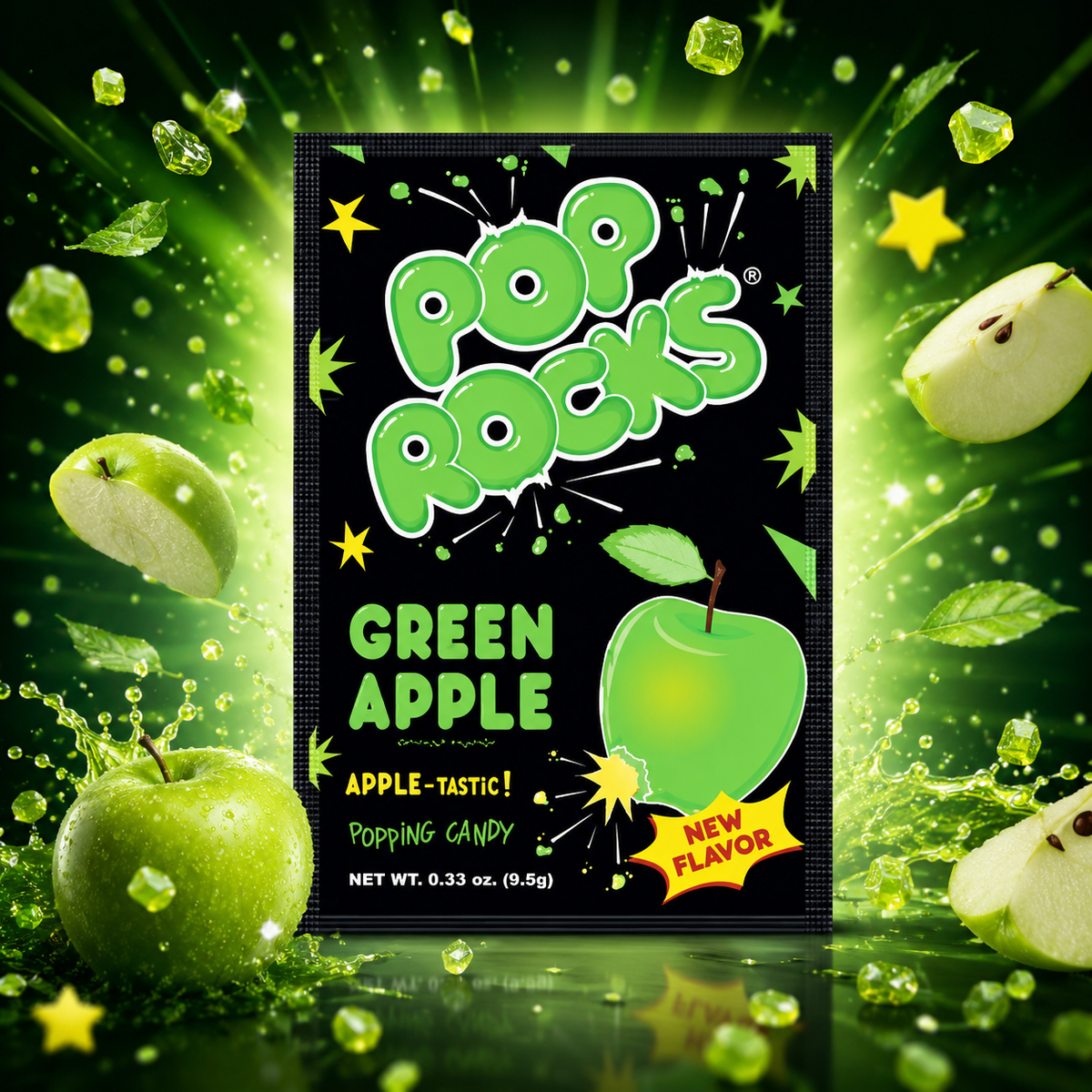 Pop Rocks Green Apple 10g – Knisterndes Süßigkeiten mit Apfelgeschmack