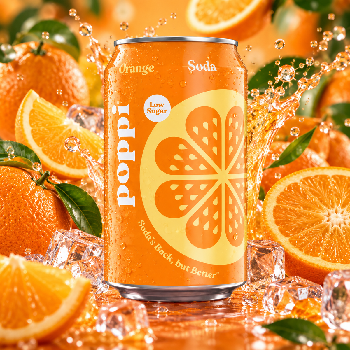 Poppi Orange – Narancsízű rostos szénsavas üdítő 330 ml