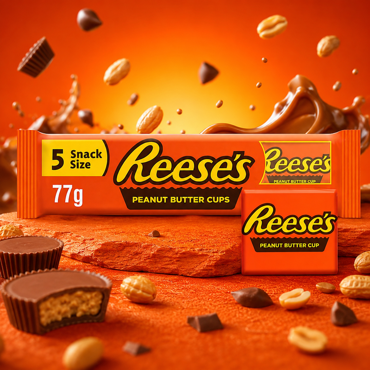 Reese's Peanut Butter Cups Snack Size 5er Pack 77 g – Erdnussbutter-Milchschokolade