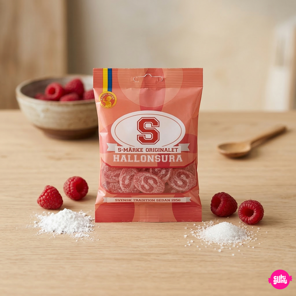 S-Märke Saure Himbeer-Fruchtgummis 80 g