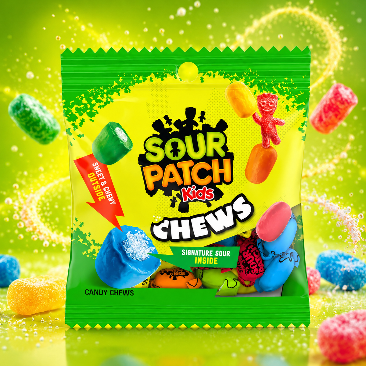 Sour Patch Kids Chews 60g – Sauer-fruchtige Kaubonbons
