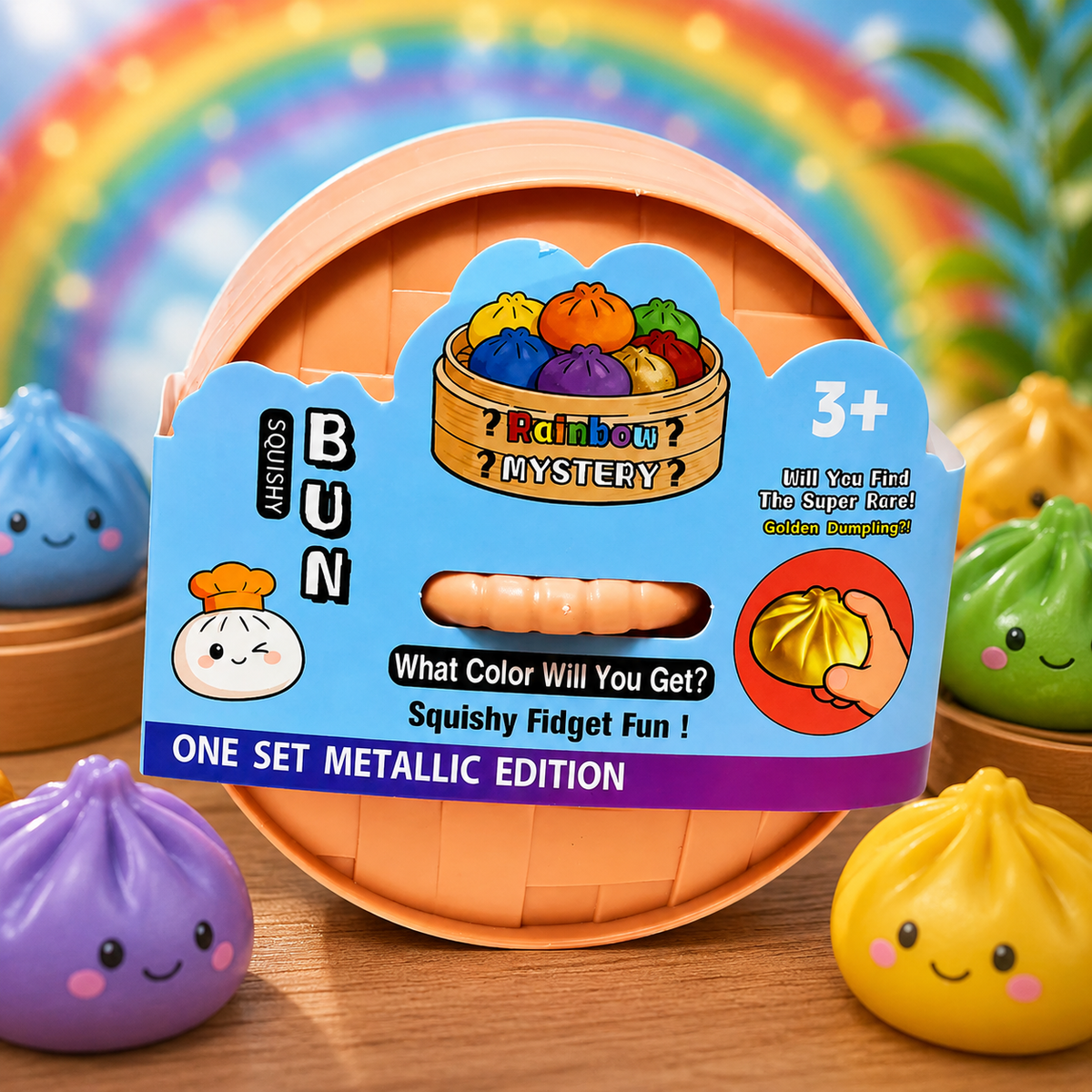 Squishy Bun Dumpling Metallic Edition – Metallisches Mini-Teigtaschen-Squishy-Spielzeug zum Drücken