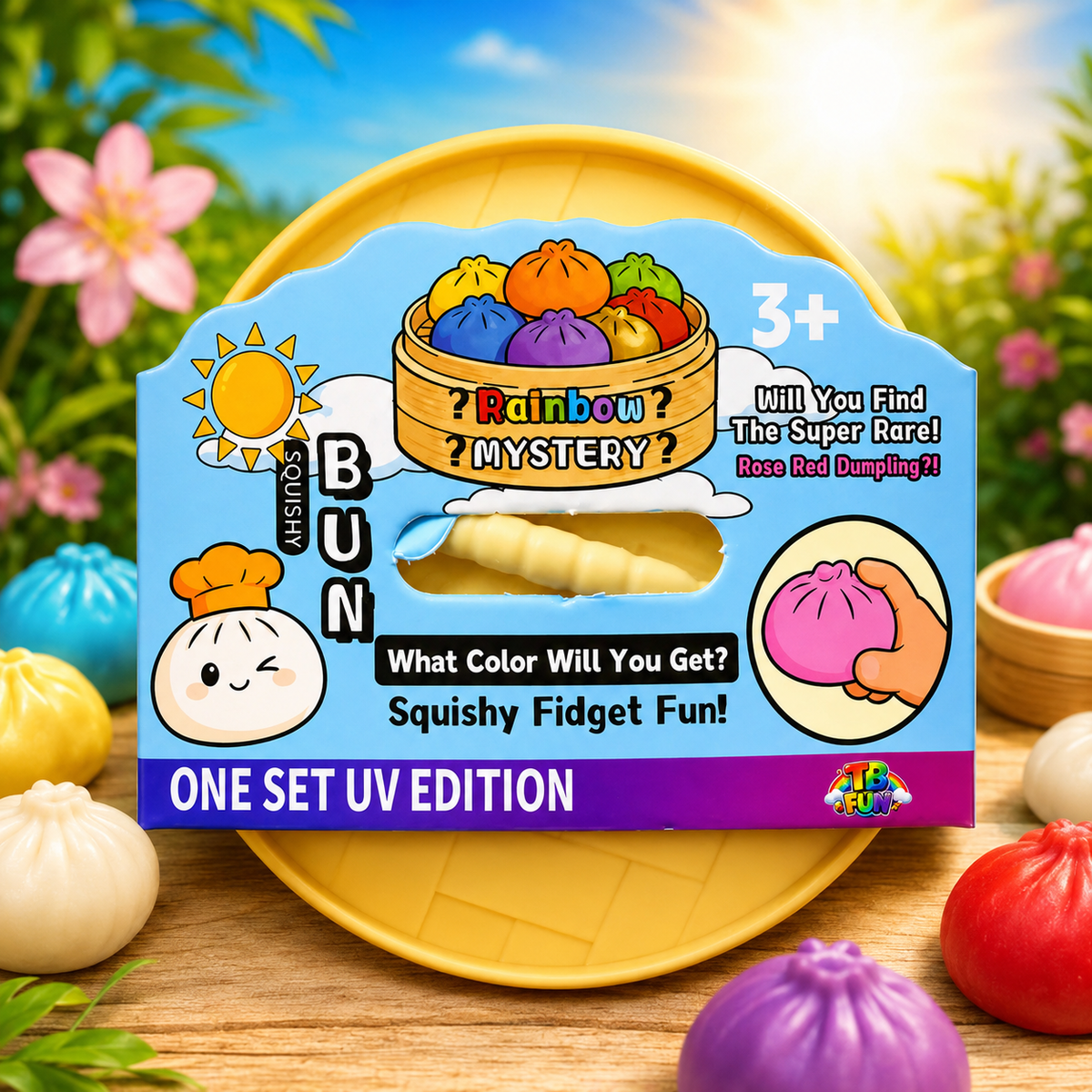 Squishy Bun Dumpling Mini UV Edition – Mini-Knödelform UV-Farbwechsel-Squishy-Spielzeug