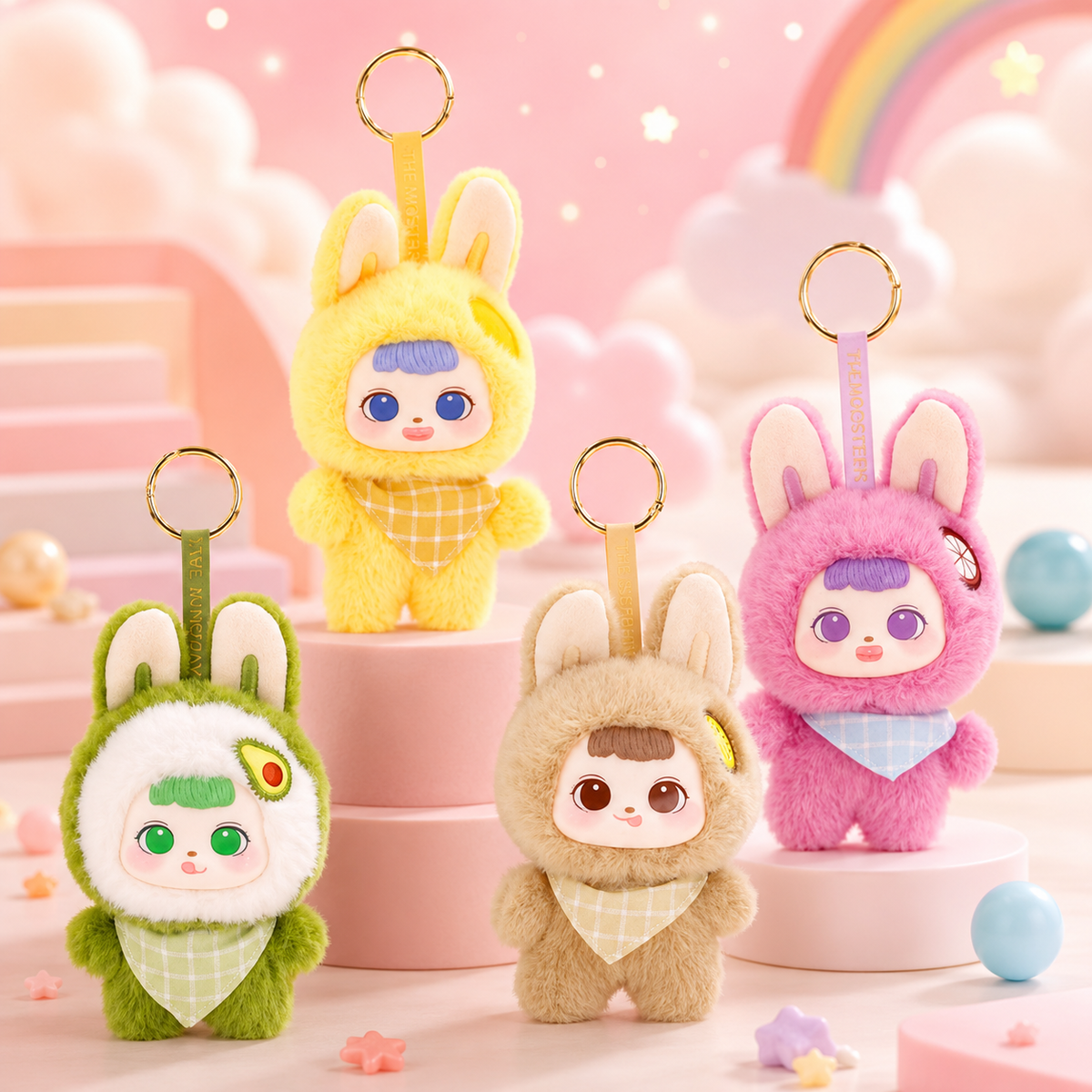Shui Guo Baby Obstiger Kawaii Hasen Plüsch Schlüsselanhänger 14 cm – Shui Guo Baby Kawaii Bunny