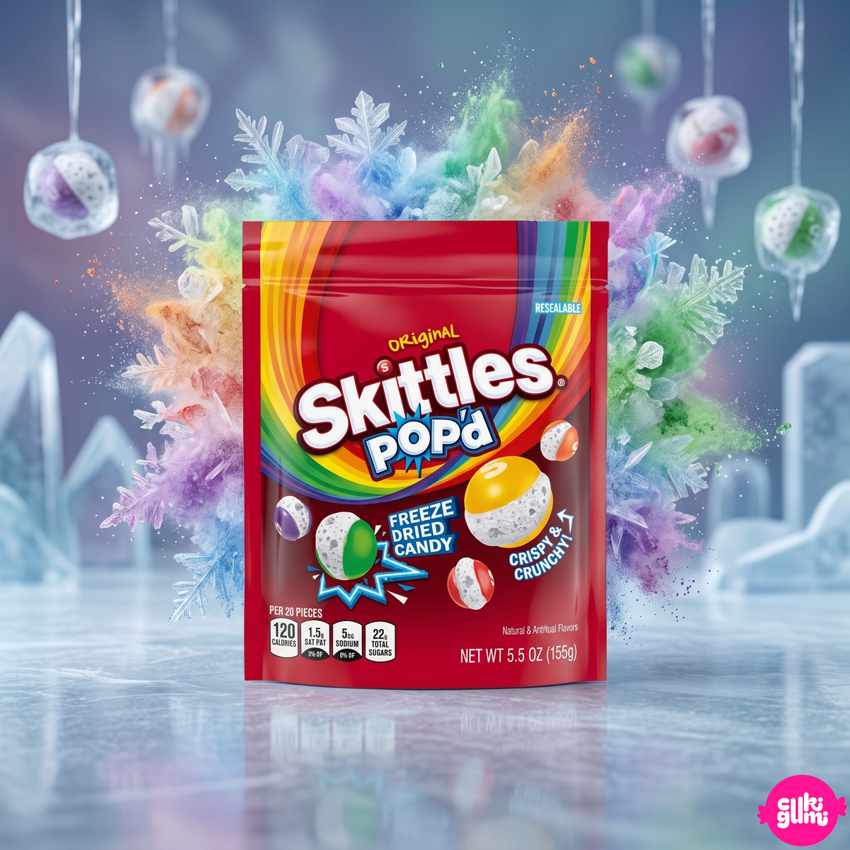 Skittles POP'd Freeze Dried Candy Original 155 g – Gefriergetrocknete Fruchtgummis