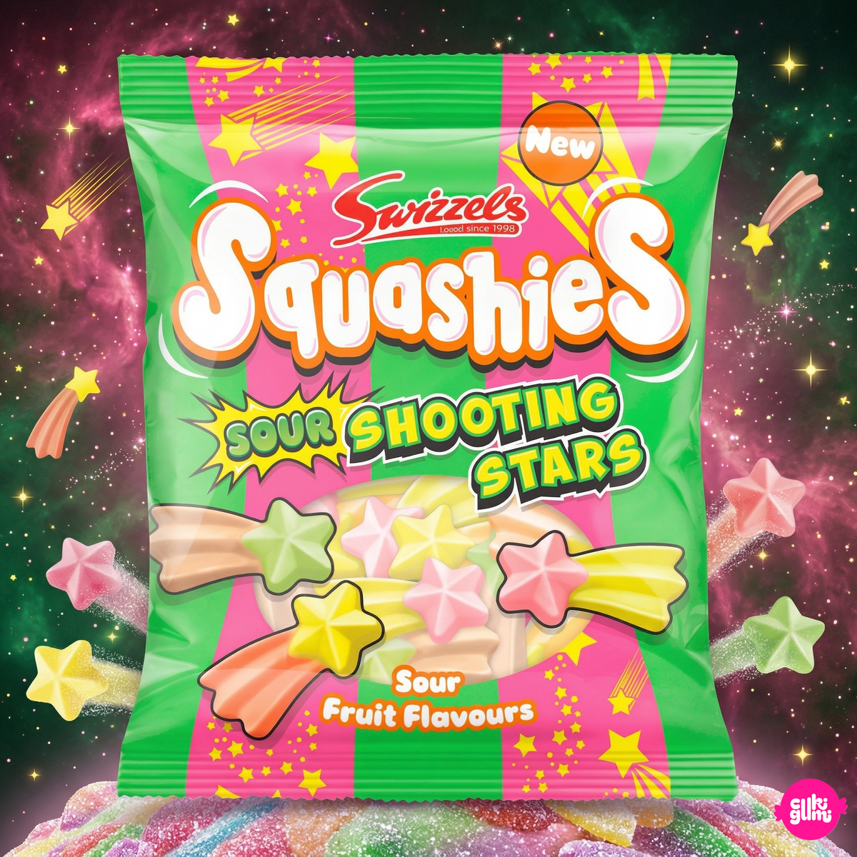 Squashies Sour Shooting Stars 100 g - Saure Fruchtgummisterne