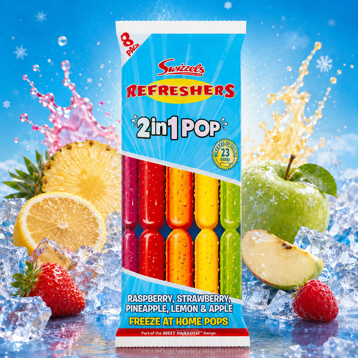 Swizzels Refreshers 2 In 1 Ice Pop 600ml – Fruchteisgetränk zum Einfrieren