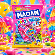 MAOAM Party Piñata Mixx 300 g – Gyümölcs- és kólaízű rágócukorka válogatás – lejárat: 2027.05.31.
