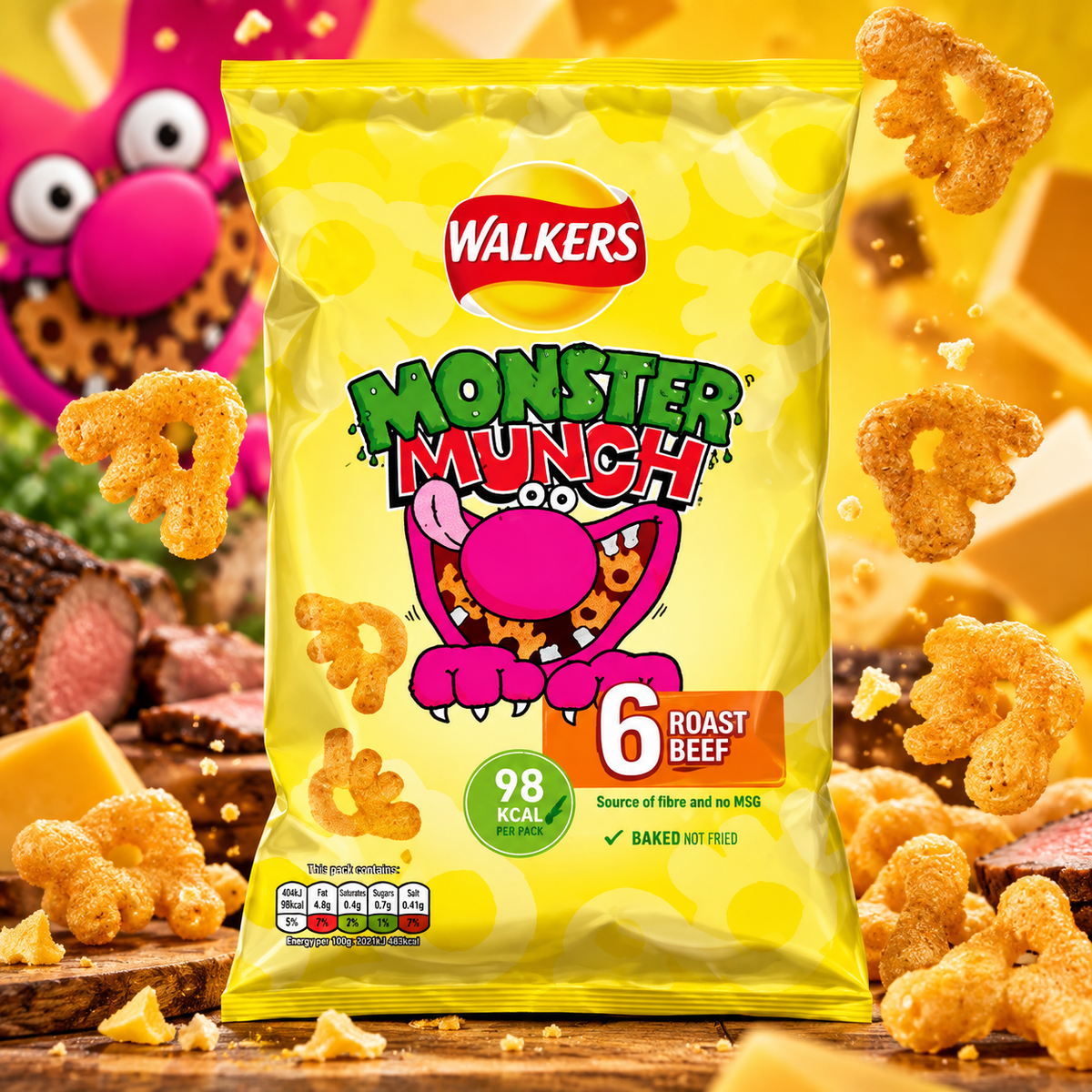 Monster Munch Roast Beef – Mais-Snack mit Rindfleischgeschmack 120 g