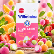 Wilhelmina Chewy FruitMint 200 g – Gyümölcs- és mentaízű rágós cukorkagolyók