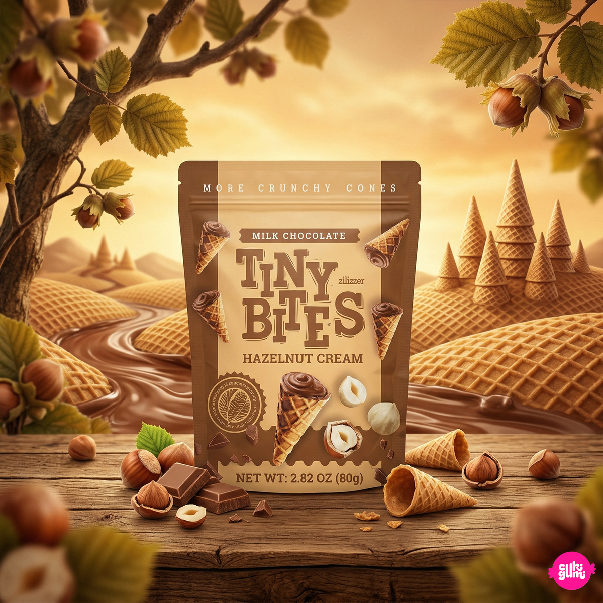 Tiny Bites Waffle Cones Hazelnut Cream 80g