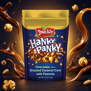 Toad-Ally Snax Hanky Panky 170g - Caramel Popcorn with Peanuts Decorated with Chocolate Flavored Coating