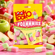 Look-O-Look Foammmies Apple & Cherry 180 g – Alma-cseresznye ízű habos gumicukor