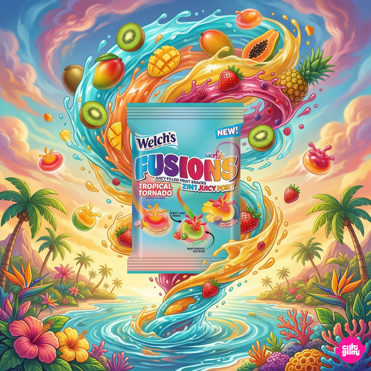 Welch's Juicefuls Fusions Tropical Tornado 113 g – Tropical Fruit Puree Gummy Candy