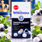 Wilhelmina Drop & Mint Balls 200 g – Édesgyökér- és mentaízű rágós cukorkagolyók