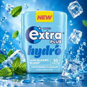 Wrigley's Extra Plus Hydro Peppermint 67 g – Sugar-Free Peppermint Flavoured Chewing Gum