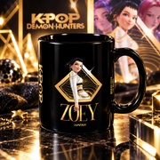 KPop Demon Hunters Golden Zoey – Fekete kerámia bögre 325 ml