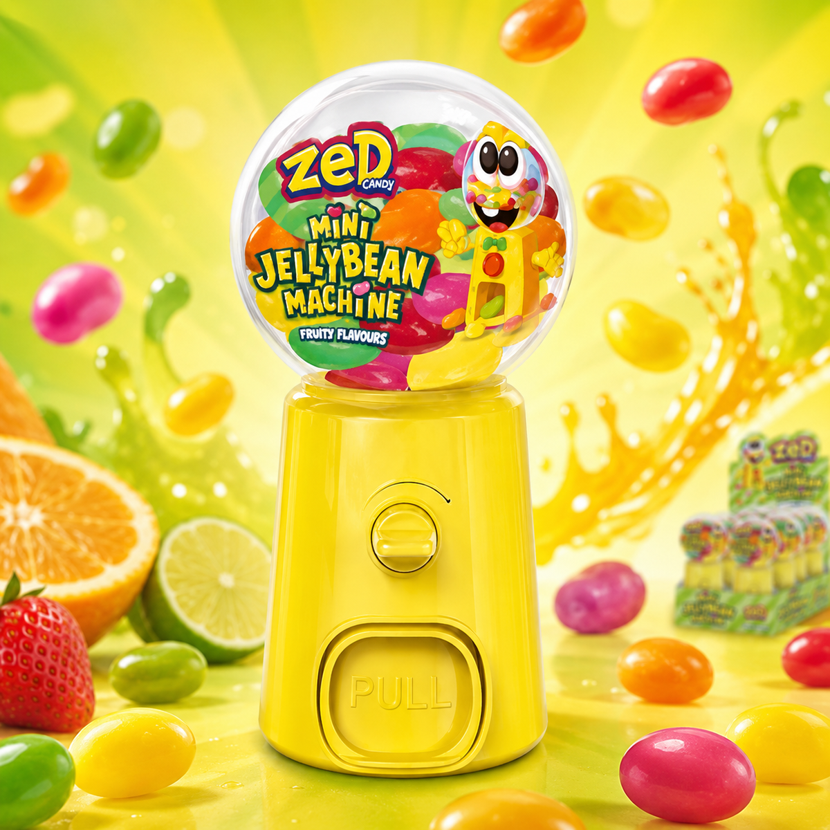 Zed Candy Mini Jelly Bean Machine 25g – Mini Süßigkeitenautomat mit Jelly Bean Bonbons mit Fruchtgeschmack